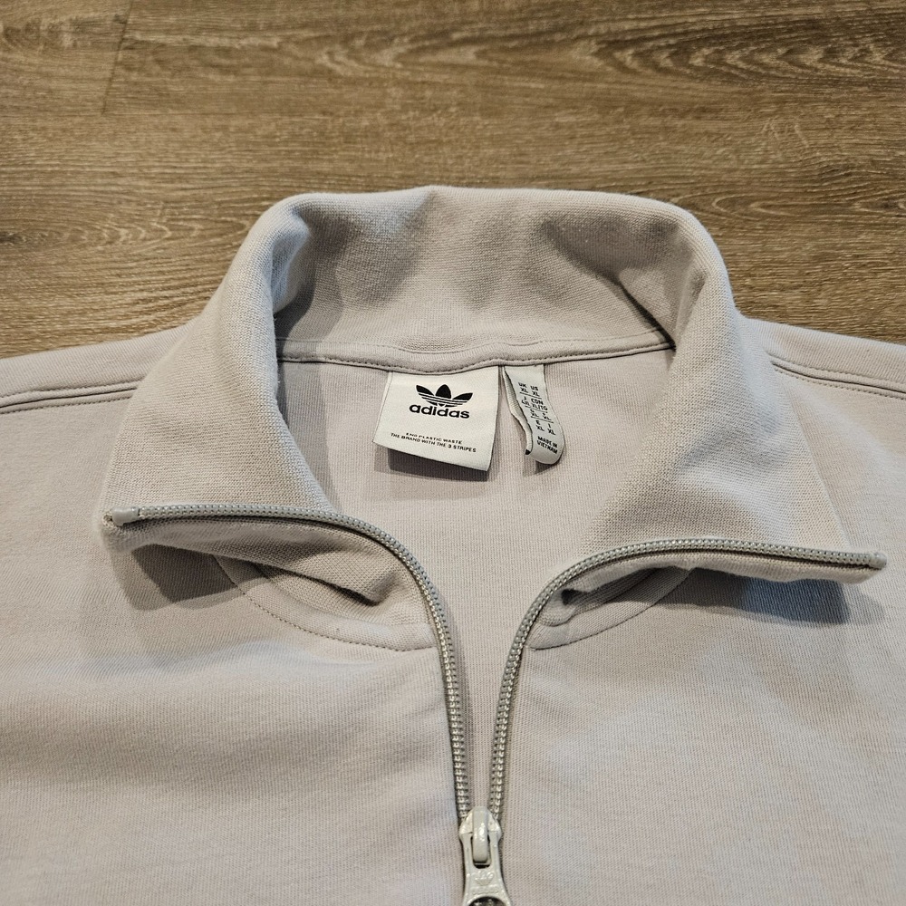 Adidas Originals Full Zip Track Jacket Men's XL Gray Blue Trefoil 3 Stripe - Picture 2 of 12